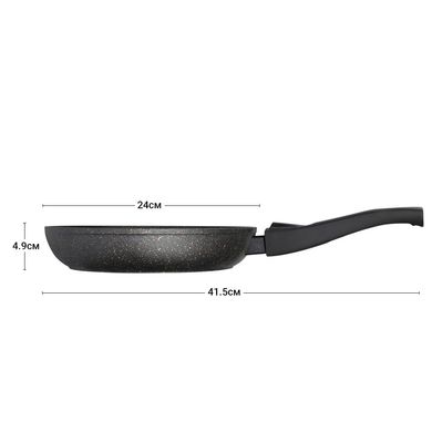 Сковородка со съемной ручкой Fissman COSMIC BLACK 24x4,9 см индукционная (4367)