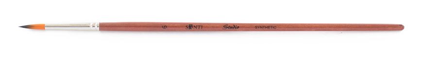 Кисть художественная синтетика "Santi Studio", короткая ручка, круглая, №6