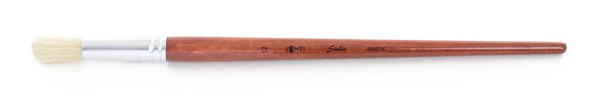 Кисть художественная щетина "Santi Studio", длинная ручка, круглая, №12