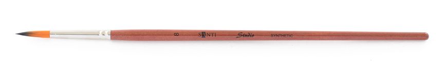 Кисть художественная синтетика "Santi Studio", короткая ручка, круглая, №8