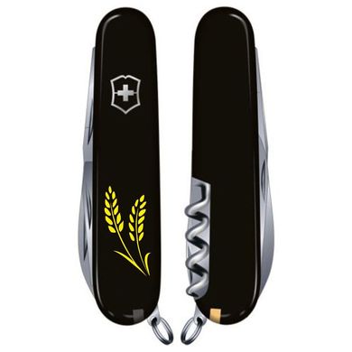 Складной нож Victorinox HUNTSMAN UKRAINE Колоски пшеницы желт. 1.3713.3_T1330u