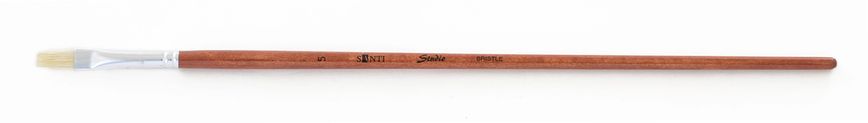 Кисть художественная щетина "Santi Studio", длинная ручка, плоская, №5