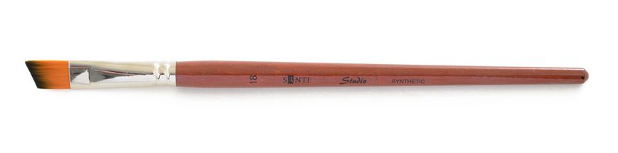 Кисть художественная синтетика "Santi Studio", короткая ручка, угловая, №18