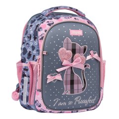 Рюкзак школьный 1Вересня S-107 "Purrrfect", розовый/серый