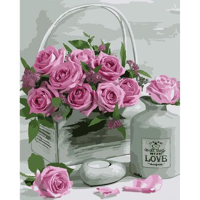 Набор в коробке, картина по номерам "Нежные розы", 40*50 см., SANTI