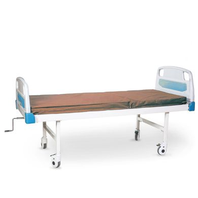 Кровать медицинская КФМ-2-1 функциональная двухсекционная с матрасом, ограждениями и на колесах