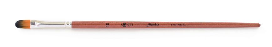 Кисть художественная синтетика "Santi Studio", короткая ручка, овальная, №10