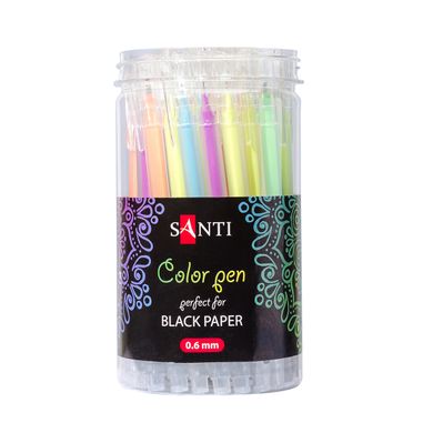 Ручка гелевая SANTI, цветная, 6 цветов