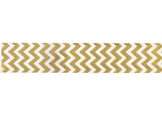 Лента бумажная фольгированная самоклеящаяся "Зигзаг", золото, 3 м