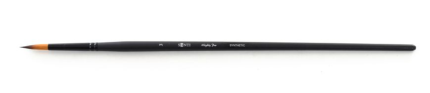 Кисть художественная синтетика "Santi Highly Pro", длинная ручка, круглая, №3