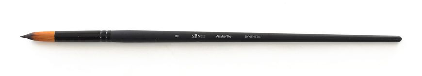 Кисть художественная синтетика "Santi Highly Pro", длинная ручка, круглая, №8