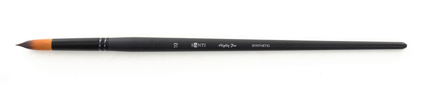 Кисть художественная синтетика "Santi Highly Pro", длинная ручка, круглая, №10