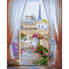Набор в коробке, картина по номерам "Окно в Париж", 40*50 см., SANTI