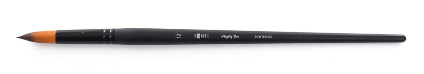 Кисть художественная синтетика "Santi Highly Pro", длинная ручка, круглая, №12