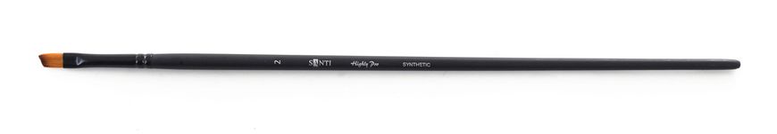 Кисть художественная синтетика "Santi Highly Pro", длинная ручка, угловая, №2