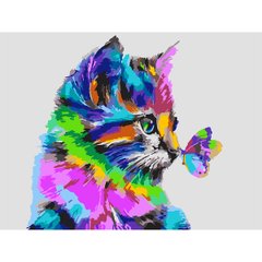 Набор, картина по номерам "Красочный котенок", 30*40 см., SANTI