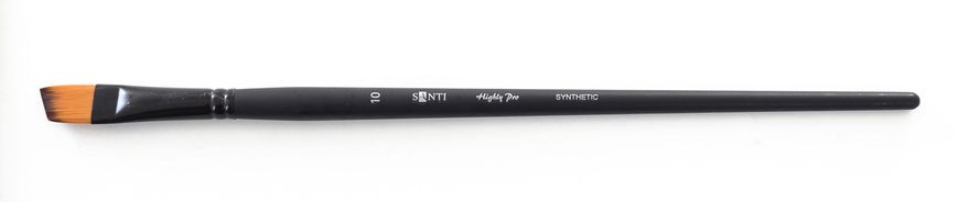 Кисть художественная синтетика "Santi Highly Pro", длинная ручка, угловая, №10