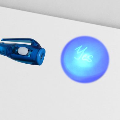 Ручка шариковая YES Шпион 0,7 мм синяя двухсторонняя с УФ- фонариком