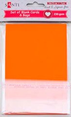 Набор оранжевых заготовок для открыток, 10см*15см, 230г/м2, 5шт