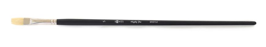 Кисть художественная щетина "Santi Highly Pro", длинная ручка, плоская, №5