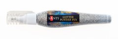 Ручка Santi с рассыпным глиттером, серебряный, 10г