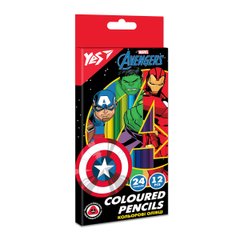 Карандаши цветные YES 12/24 цв. Marvel.Avengers