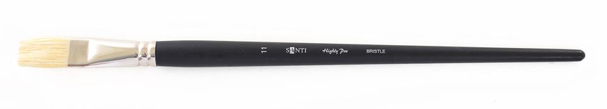 Кисть художественная щетина "Santi Highly Pro", длинная ручка, плоская, №11