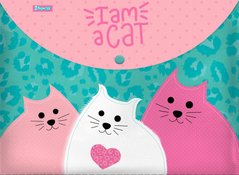 Папка-конверт 1Вересня на кнопке А4 "I am a cat"