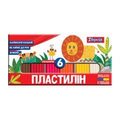 Пластилин 1Вересня "Zoo Land", 6 цв., 120г, Украина