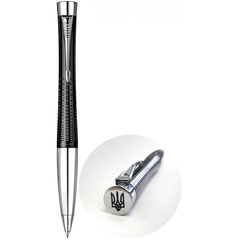 Ручка шариковая Parker URBAN Premium Ebony Metal Chiselled BP Трезубец на торце 21232Ч_TR