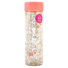Бутылка для воды YES с блестками "Shine", 570мл, крышка персикового цвета