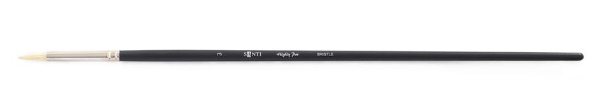 Кисть художественная щетина "Santi Highly Pro", длинная ручка, круглая, №3