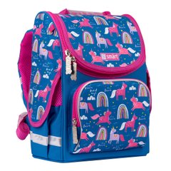 Рюкзак школьный каркасный Smart PG-11 Unicorn, синий