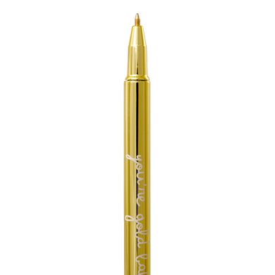 Ручка шариковая YES Happy pen 0,7 мм синяя золотой корпус
