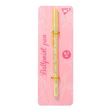 Ручка шариковая YES Happy pen 0,7 мм синяя золотой корпус