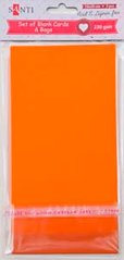 Набор оранжевых заготовок для открыток, 10см*20см, 230г/м2, 5шт