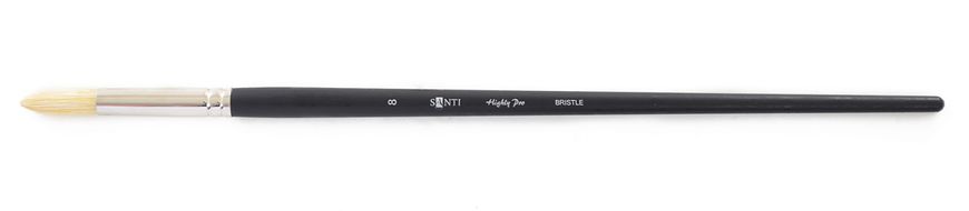 Кисть художественная щетина "Santi Highly Pro", длинная ручка, круглая, №8