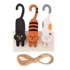 Набор прищепок деревянных Santi декоративных "Cat games", 8 см, 3 шт/уп