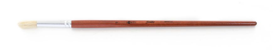 Кисть художественная щетина "Santi Studio", длинная ручка, круглая, №9