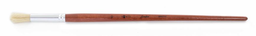 Кисть художественная щетина "Santi Studio", длинная ручка, круглая, №10